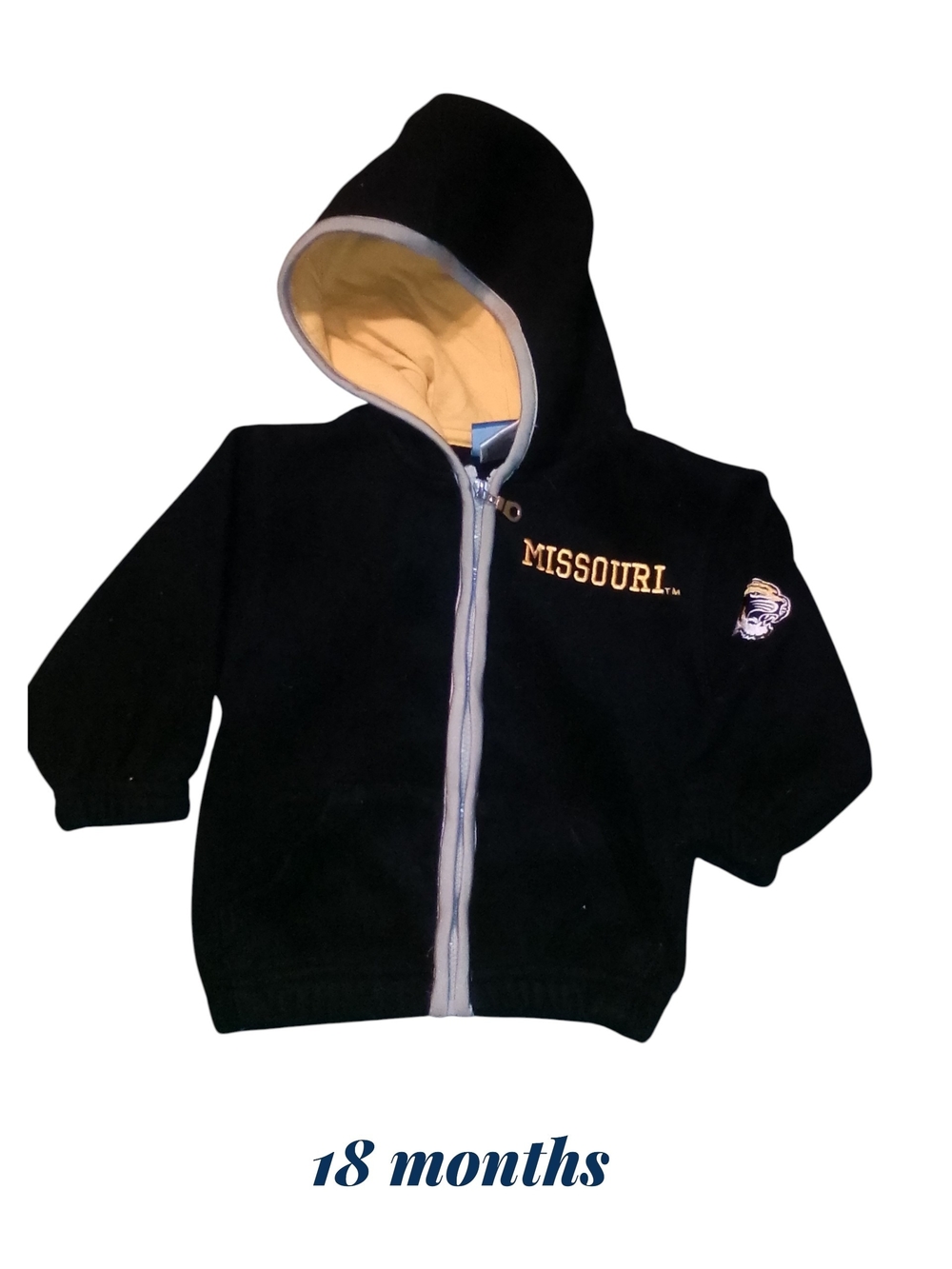 Missouri Black & Gold Hooded Kids Jacket